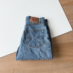 Levis 550 Vintage Relaxed Fit Tapered Leg Blue Denim Jeans 32x32 Medium Wash